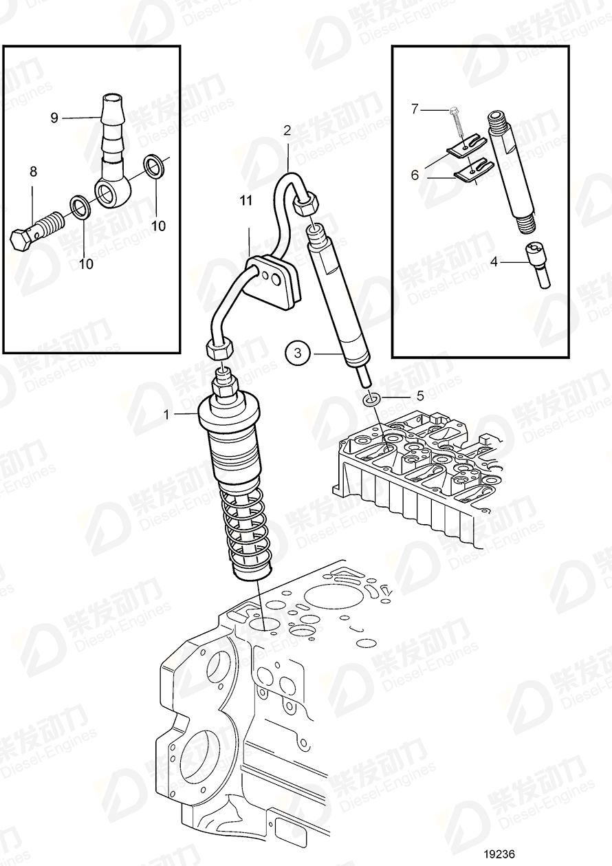 VOLVO Injection pump 3803950 Drawing VOLVO Injection pump 3803950 Drawing